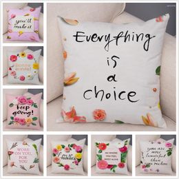 Pillow Super Soft Short Plush Nordic Style Flower And Letter S Cover For Sofa Home Car Decor Plant Floral Print Pillowcase 45x45