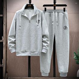 Men's Tracksuits Stand Collar Sweater Set Boys Super Cool Sweatpants Two-piece Spring And Autumn 2024 Fashion Trend