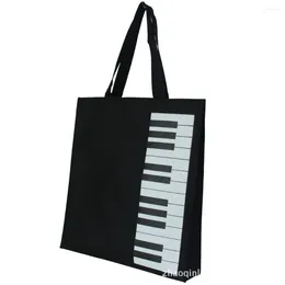 Storage Bags Est Fashion Black Piano Music Handbag Tote Bag High Quality