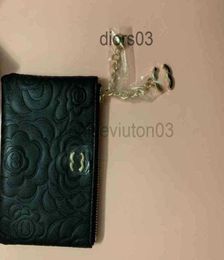 Bag Leather Handbag Wallet Fashion Womens Mens Lovers Small Camellia Zipper Zero Mini Wallet Card Bag No Box L57in H37in7410635