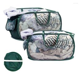 Laundry Bags Large Capacity Basket Upgrade Portable Folding Clothes Organiser Net Bag Household Toys Clutter Storage