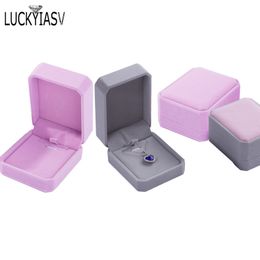 Flip Cover Jewelry Storage Boxes Neclakc Pendant Jewelry Box Velvet Case Earrings Plastic Display Box 7*8*4cm