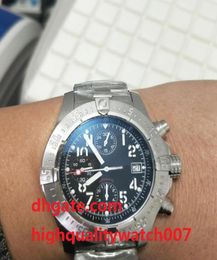 Top High Quality Watch 48mm SuperAvenger A13371 Black Dial VK Quartz Chronograph Working Stainless Steel Men039s Watch Watches2930625