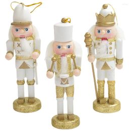 Decorative Figurines Nutcracker Puppet Soldier Creative Doll Wooden Pendant Handcraft Vintage Gift Ornament Christmas Year Home Decoration