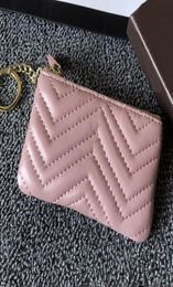 Mini Gold Label Coin Purse Grain Embossed Lipstick Bag Charm Coin Key Case Designer Wallet Card Holder Lambskin Dust Bagg Top Qual8762228