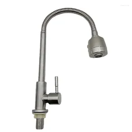 Kitchen Faucets 304 Stainless Steel Wire Drawn Universal Tube Vertical Single Cooling Vegetable Basin Faucet Sink Copper