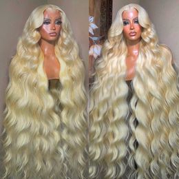 30 Inch 613 Honey Blonde Color Wig HD Transparent Body Wave 13x6 Frontal Human Hair Wig For Women 13x4 Lace Front Wig