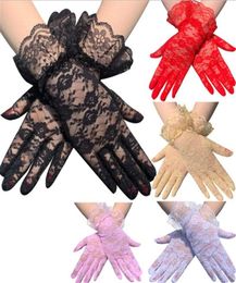 2020 New Fashion Women Lady Lace Party Sexy Dressy Gloves Summer Full Finger Sunscreen Gloves For Girls Mittens Multicolor6413818
