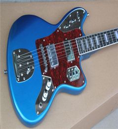 Factory Custom Metal Blue Electric Guitar with Red Tortoise PickguardRosewood Fretboard22 fretsCan be Customized5137389