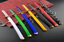 Keychains 2022 Unique Anime Zoro Buckle With Toolholder Scabbard Katana Sabre Keychain Key Ring Chaveiros For Lover Jewelry3033037