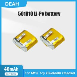 501010 40mAh 3.7V Lithium Polymer Rechargeable Battery For MP3 MP4 GPS TWS Bluetooth Headset Hearing Aid Smart Wear LED Light