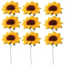 Decorative Flowers 100 Pcs Simulated Sunflower Wedding Favours Romantic Simulation DIY Prop Paper Decorations Party Artificial