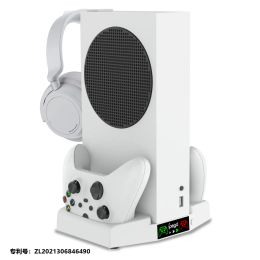 Stands Cooling Stand for Xbox Series S Console Dual Charging Station Dock for Controller with Adjustable Cooling Fans Headphone Stand