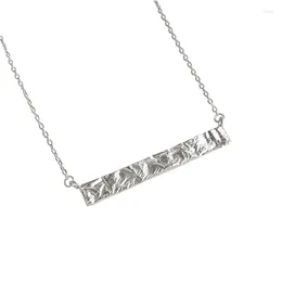 Pendant Necklaces S925 Sterling Silver Necklace INS Tin Foil Geometric Square Brand Female Niche Temperament Versatile Clavicle Chain