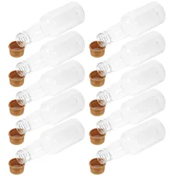 Take Out Containers 25 Pcs Transparent Juice Bottle Plastic Bottles Clear Glass S Caps Little Mini Drift Travel