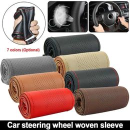 Steering Wheel Covers Car For 38mm DIY Soft Fibre Leather Braid Steering-wheel With Needles And Thread Interior Accessories