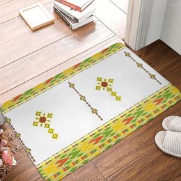 Carpets Ethiopian Cross Non-slip Doormat Habesha Tibeb Telet Bath Kitchen Mat Prayer Carpet Indoor Pattern Decor