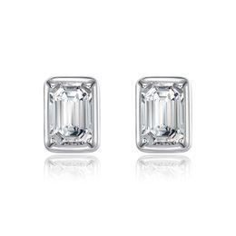 Moissanite Diamond Stud Earrings Brand Luxury S925 Silver Square Earrings European and American Hot Fashion Women High end Earrings Jewellery Valentine's Day Gift spc