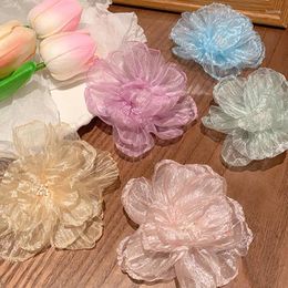 Hair Accessories Summer Artificial Flower Clip Barrettes Sweet Fabric Hairpin For Girls Holiday Hairclip Headwear