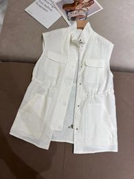 Women's Vests 24 B//C Spring And Summer Linen Sleeveless Casual Vest Fashionable Breathable Versatile