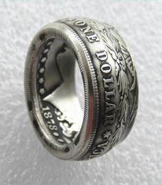 Selling Silver Plated Morgan Silver Dollar Coin Ring 039Heads039 Handmade In Sizes 816 high quality5352121