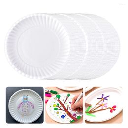 Disposable Dinnerware 50 Pcs Painting Drawing Doodle Paper Plate Child Kids Tray Dish Storage Trays