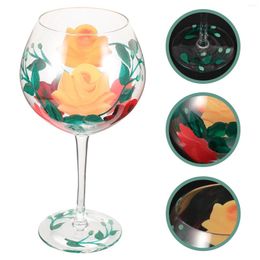 Mugs Stained Glass Painted Gift Women Glassware Glasses Flower Hand Balloon Girl Birthday Tumblers