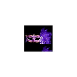 Party Masks Sexy Lady Mask Eye Nightclub Fashion Colorf Feather Accessories For Masquerade Halloween Drop Delivery Home Garden Festi Dhuyg