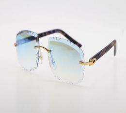 Selling Rimless glasses diamond Cut 3524012B Marble Purple Plank Sunglasses Fashion High Quality Metal Glasses Male and Female Ca2597647