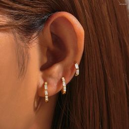 Hoop Earrings QUKE 3PCS 1 Set 925 Sterling Silver Classic For Women Pendientes Simple 18K Gold Fashion Jewellery Gifts