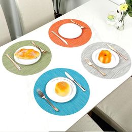 Table Mats Round PVC Placemat European Style And Pads With Bamboo Texture Ideal For Insulating Pots Cups