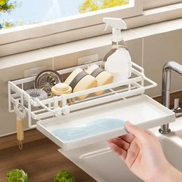 Kitchen Storage Rack Sink Faucet Shelf Alumimum Wall Hanging Towel Sponge Drain Racks Home Holder Desktop