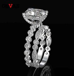 OEVAS 100 925 Sterling Silver Wedding Rings Set For Women Sparking Created Moissanite Gemstone Diamonds Engagement Fine Jewelry6039863