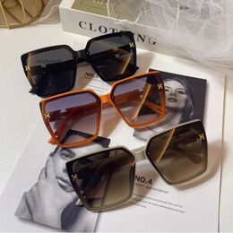 mens sunglasses luxury sunglasses New Large Frame H Version Fashionable Women's Sunglasses, Big Face Slimming, Featuring Orange Sunshade Sunglasses