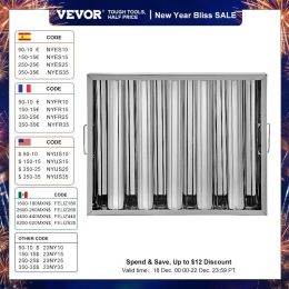 Pressers VEVOR 4/5 Slot Commercial Hood Philtre Grease Baffle w/ Handle Stainless Steel Philtre Stable Safe 6Pcs for Restaurant Industry