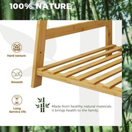 Shelf Hanging 4 Tier Plant Stand Indoor Stand for Flowers Bamboo Tall Plant Shelf for Multiple Plants Display Outdoor Furniture