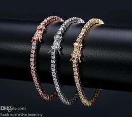 Designer Bracelet diamond tennis bracelets for women Luxury Jewellery gift 3 4 5 6 mm 7 8 inch fashion Zircon Link Chain bangles Men4536499