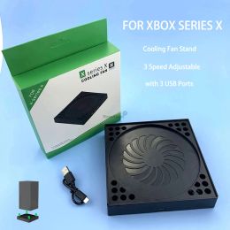 Accessories 2021 New Cooler Charger Stand Base 3Speed Adjust For Xbox Series X Game Console Parts Cooling Fan Stand Built in 3 USB Ports