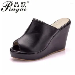 Slippers 10cm High Heels Ladies Sandal Non-slip Wedge Heel Comfortable Shallow Open Toe Platform Slipper For 34 41