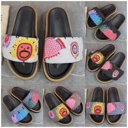 Designer Slippers For Women Sandals Black White Blue Green Outdoors Pool Beach Indoor Shower Room Flat Shoes For Summer