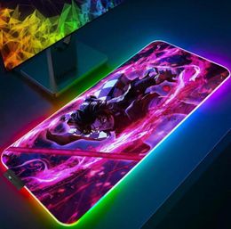 Mouse Pads & Wrist Rests Extended Pad Desk Mat For Keyboard Anime PC Mousepads Rgb Gaming Mousepad XXL 900x400 Deskmat Backlit1989593