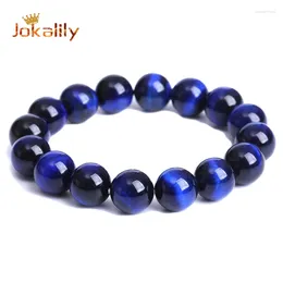Strand Natural Blue Lapis Tiger Eye Stone Beads Bracelets Yoga For Jewelry Making Men Women Elastic Rope Needlework