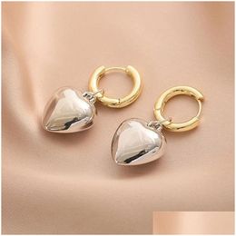 Hoop Huggie 14K 여성을위한 마음을 가진 HEALL GOLD EARRINGS 클래식 디자인 패션 보석 여성 파티 이어링 선물 선물 배달 DHHVH