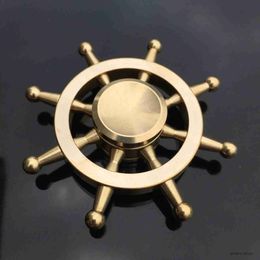 Decompression Toy 11 New Styles Fidget Decompression Toy Finger Spinner Pure Copper Alloy Metal Hand Spinner Anti-Anxiety Toy For Kids Adults Gift