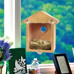 Other Bird Supplies Nests Outdoor Suction Cup Visible Home Garden Window Birdhouse Dispenser Food Container House Feeder Tools