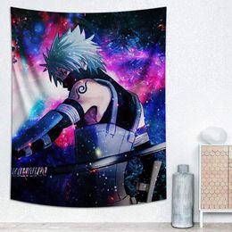 Tapestries Anime Tapestry Wall Hanging Home Decoration Background Cloth Bedroom Birthday Party Purple Light Reaction Beautiful Gift