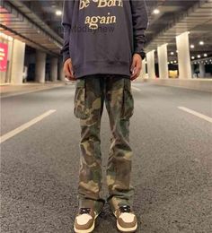 Sweatpants y ins printed mens men's same loose wide leg overalls high street tide brand sand wash old camouflage trumpet yzz4986791