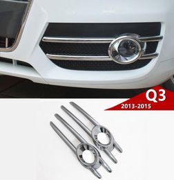 Chrome Car Front Fog Lamps Frame Decorative Trim Strip For Q3 2013-2015 Exterior Styling Accessories Stickers4851502