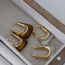 Dangle Earrings Brass Colourful Clear Resin Women Jewellery Punk Designer Runway Rare Simply Gown Boho Japan Korean