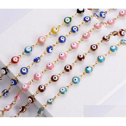 Charm Bracelets Evil Eye Chain Bracelet For Women Classic Stainless Steel Wrap Bangle Fashion Jewellery Gift Drop Delivery Dh15T